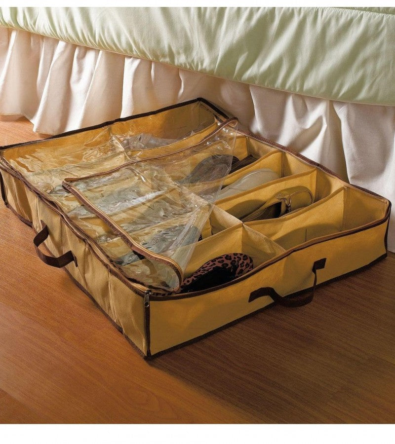 Under Bed Shoe Organizer, Each Fits 12 Pairs of Regular Shoes and 6 Pairs of Larger Size Shoes★